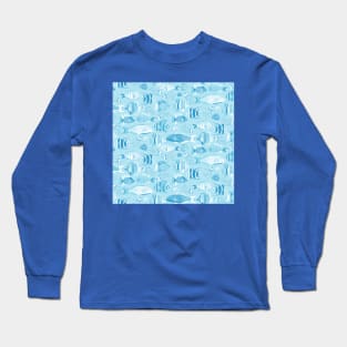 Light Blue Funky Fishes Long Sleeve T-Shirt